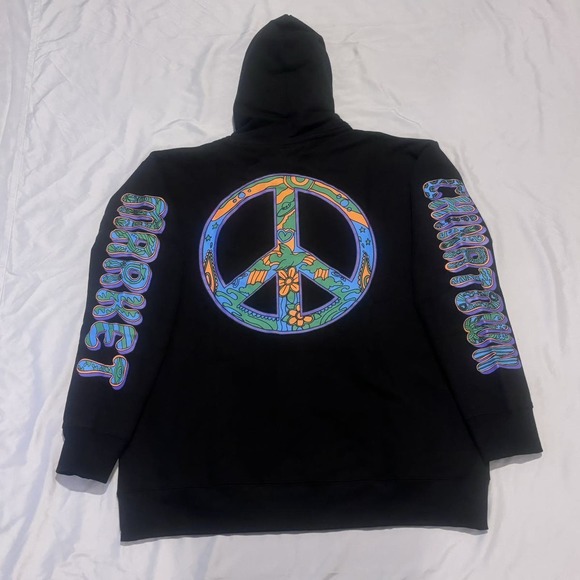 CHINATOWN MARKET Hippie‎ Hoodie Size XL Peace Love Psychedelic - Picture 1 of 8